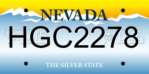 HGC2278 Nevada License Plate