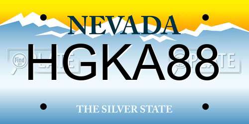 HGKA88 Nevada License Plate