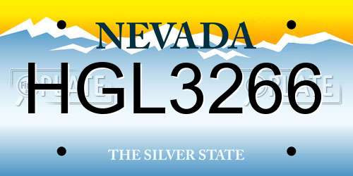 HGL3266 Nevada License Plate