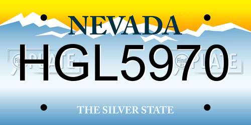 HGL5970 Nevada License Plate