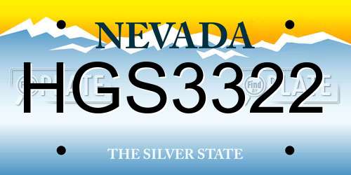 HGS3322 Nevada License Plate