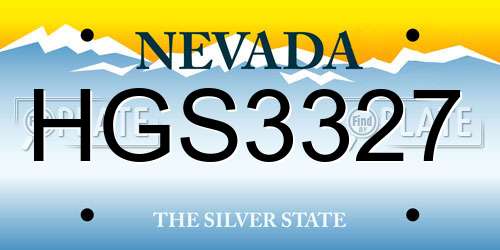 HGS3327 Nevada License Plate