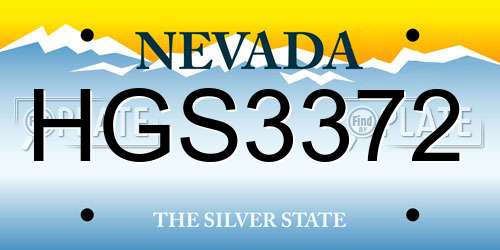 HGS3372 Nevada License Plate