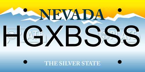 HGXBSSS Nevada License Plate