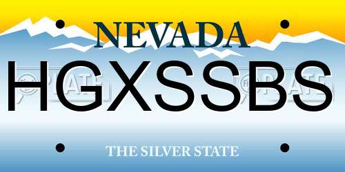 HGXSSBS Nevada License Plate