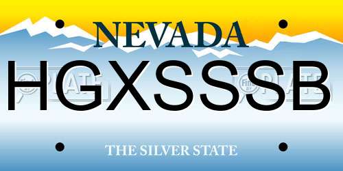 HGXSSSB Nevada License Plate