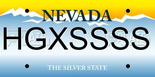 HGXSSSS Nevada License Plate