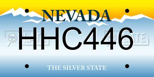 HHC446 Nevada License Plate