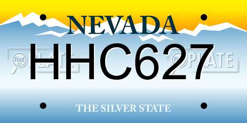 HHC627 Nevada License Plate