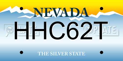 HHC62T Nevada License Plate