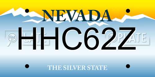 HHC62Z Nevada License Plate