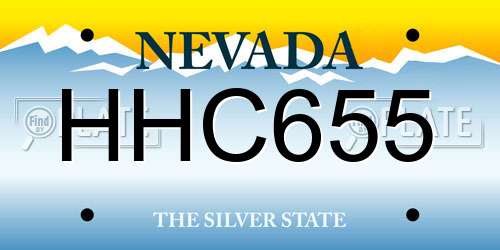 HHC655 Nevada License Plate
