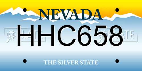 HHC658 Nevada License Plate