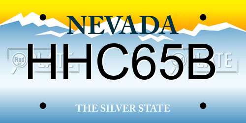 HHC65B Nevada License Plate
