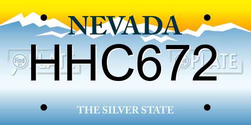 HHC672 Nevada License Plate