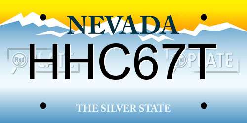 HHC67T Nevada License Plate