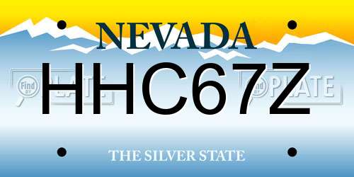 HHC67Z Nevada License Plate