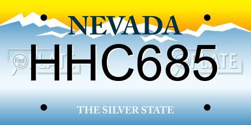 HHC685 Nevada License Plate