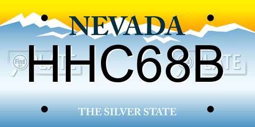 HHC68B Nevada License Plate