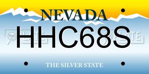 HHC68S Nevada License Plate
