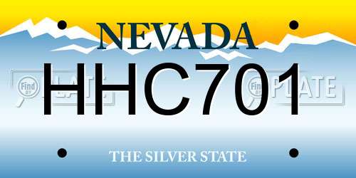 HHC701 Nevada License Plate