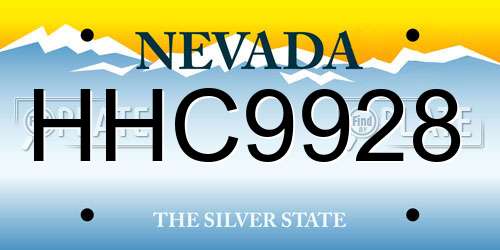 HHC9928 Nevada License Plate
