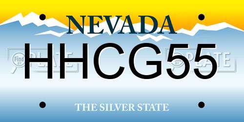 HHCG55 Nevada License Plate