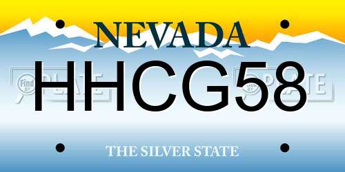 HHCG58 Nevada License Plate