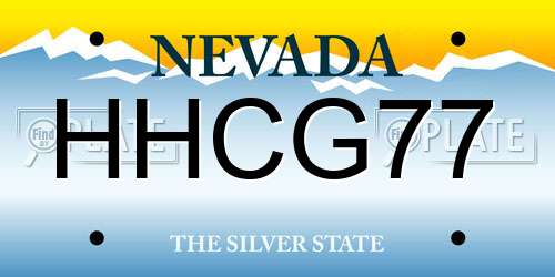 HHCG77 Nevada License Plate