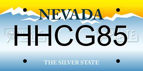 HHCG85 Nevada License Plate