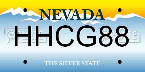 HHCG88 Nevada License Plate