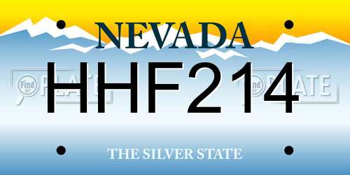 HHF214 Nevada License Plate