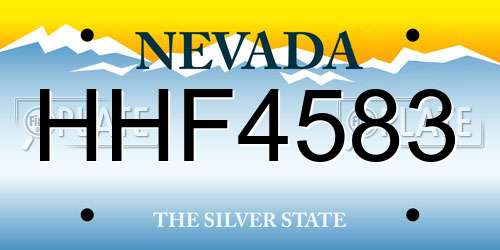HHF4583 Nevada License Plate