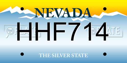 HHF714 Nevada License Plate