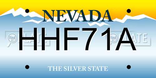 HHF71A Nevada License Plate