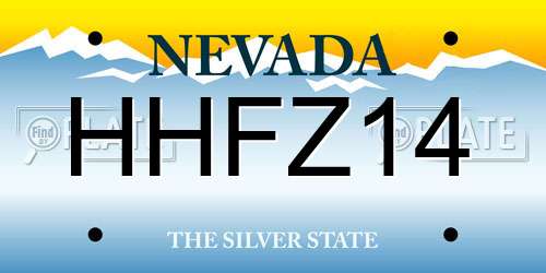 HHFZ14 Nevada License Plate