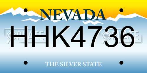 HHK4736 Nevada License Plate