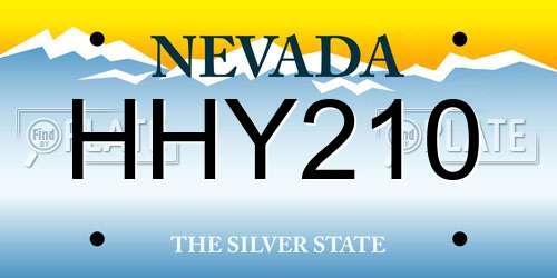HHY210 Nevada License Plate