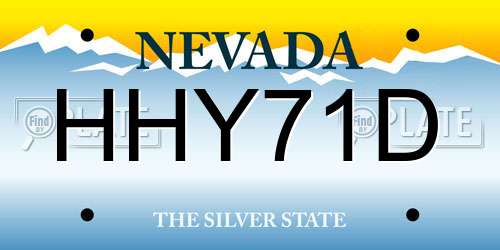 HHY71D Nevada License Plate