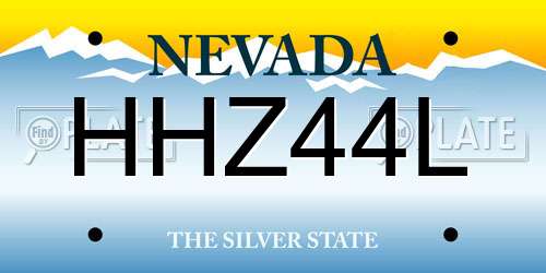 HHZ44L Nevada License Plate