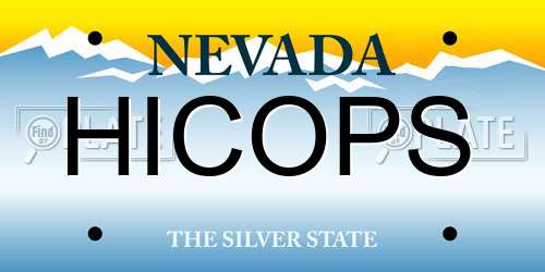 HICOPS Nevada License Plate