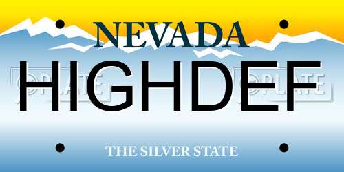 HIGHDEF Nevada License Plate