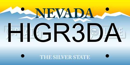 HIGR3DA Nevada License Plate