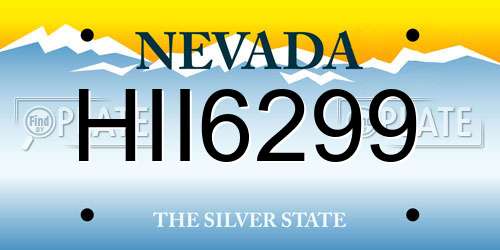HII6299 Nevada License Plate