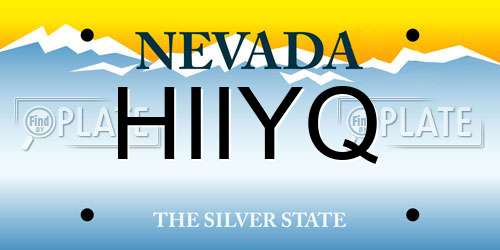 HIIYQ Nevada License Plate