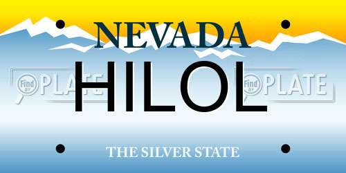 HILOL Nevada License Plate