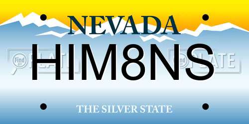 HIM8NS Nevada License Plate