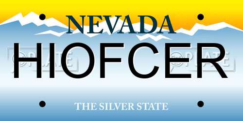 HIOFCER Nevada License Plate