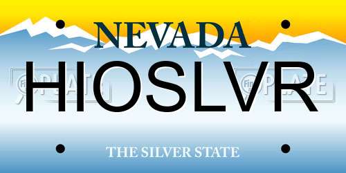 HIOSLVR Nevada License Plate