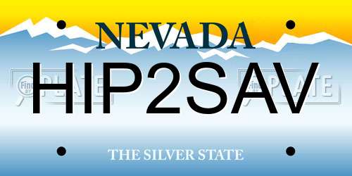 HIP2SAV Nevada License Plate